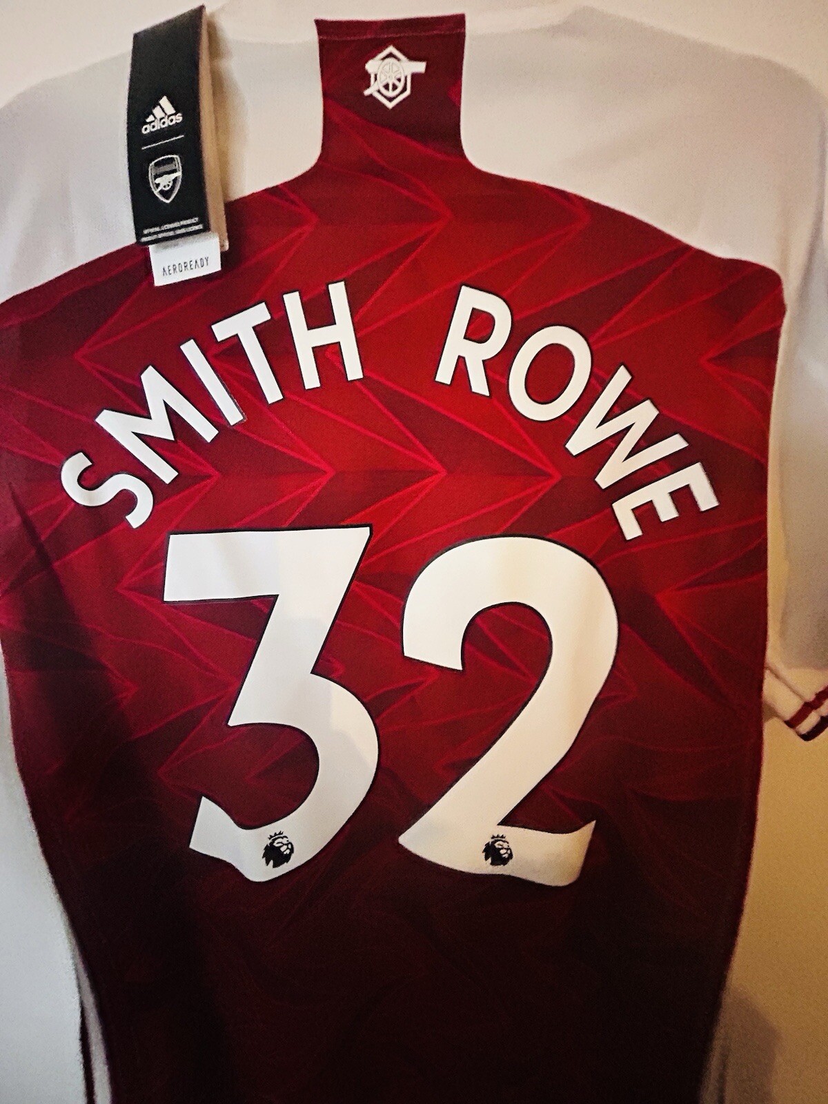 FILA Maglia calcio nuova con etichette Smith Rowe 32 Arsenal uomo M Home 2020 21 Adidas originale