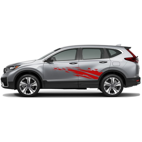Side asymmetrically graphics stickers decal compatible with Honda CR-V - Foto 6 di 15