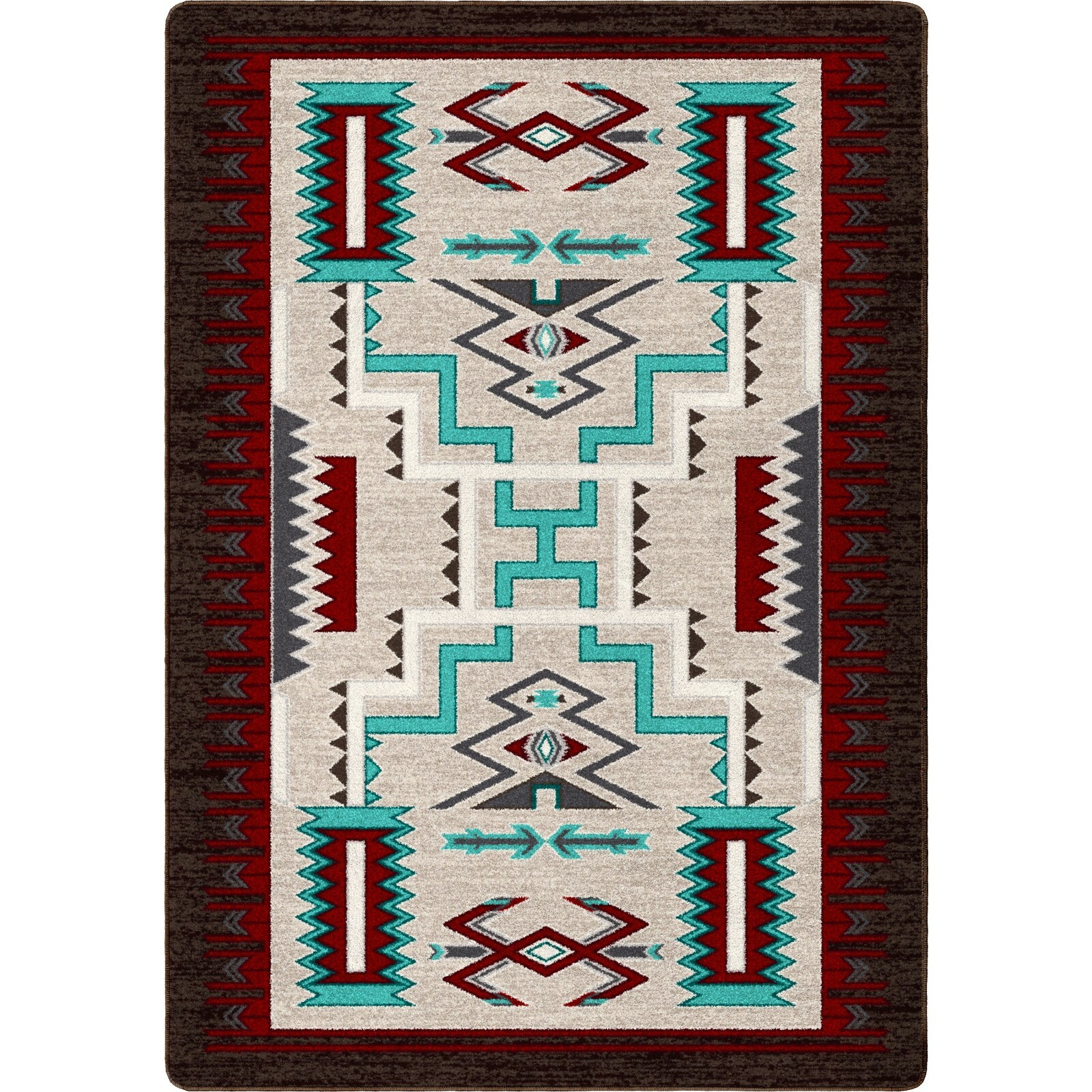 Prairie Wind Turquoise Southwestern Ranch Country Farmhouse Area Rug 5 ...