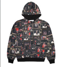 Nike Men's Air Jordan Brooklyn Fleece AOP Pullover Hoodie Black/Sail HV0552-010