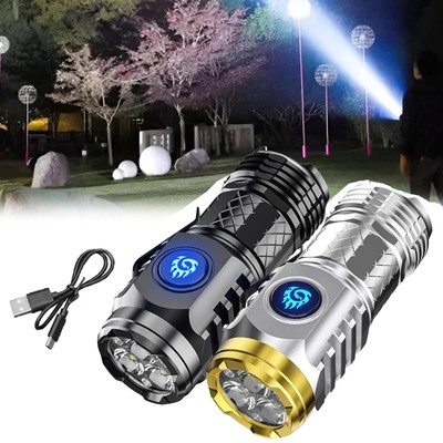 Mini-Taschenlampe Typ C wiederaufladbare LED-helle Camping-Taschenlampe