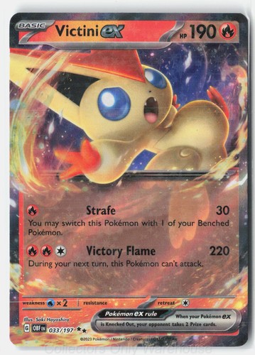 Victini ex 033/197 Double Rare Obsidian Flames Pokemon Holo Near Mint