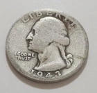 1943‑D Washington Quarter • 90% Silver • Circulated • WWII Era • X100