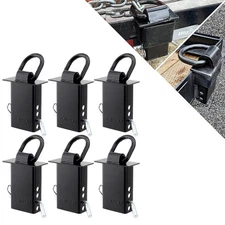Trailer Stake Pocket D Ring 16200lbs Heavy Duty Removable Adjustable 6PCS Black
