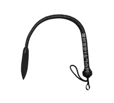 Handmade Black Leather Bullwhip – 3 Feet BDSM Flogger, Fetish Impact Play Whip