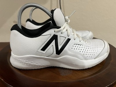 New Balance 696 v6 Tennis Shoes Sneakers White Black Court Pickleball Size 8