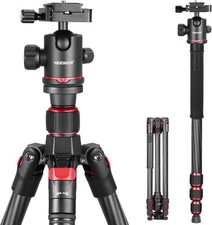 66"/168cm Carbon Fiber Tripod for Camera with 360  Panorama Ball Head