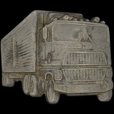 18 Wheeler Semi Truck Trucker Trucking Driver Gift 1970s Vintage Belt Buckle