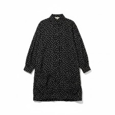Vintage Harper Greer Black Dots Relaxed Modernist Tunic Shirt Dress Womens M
