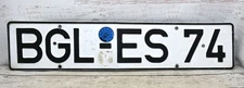 Vtg German License Plate BGL-ES74