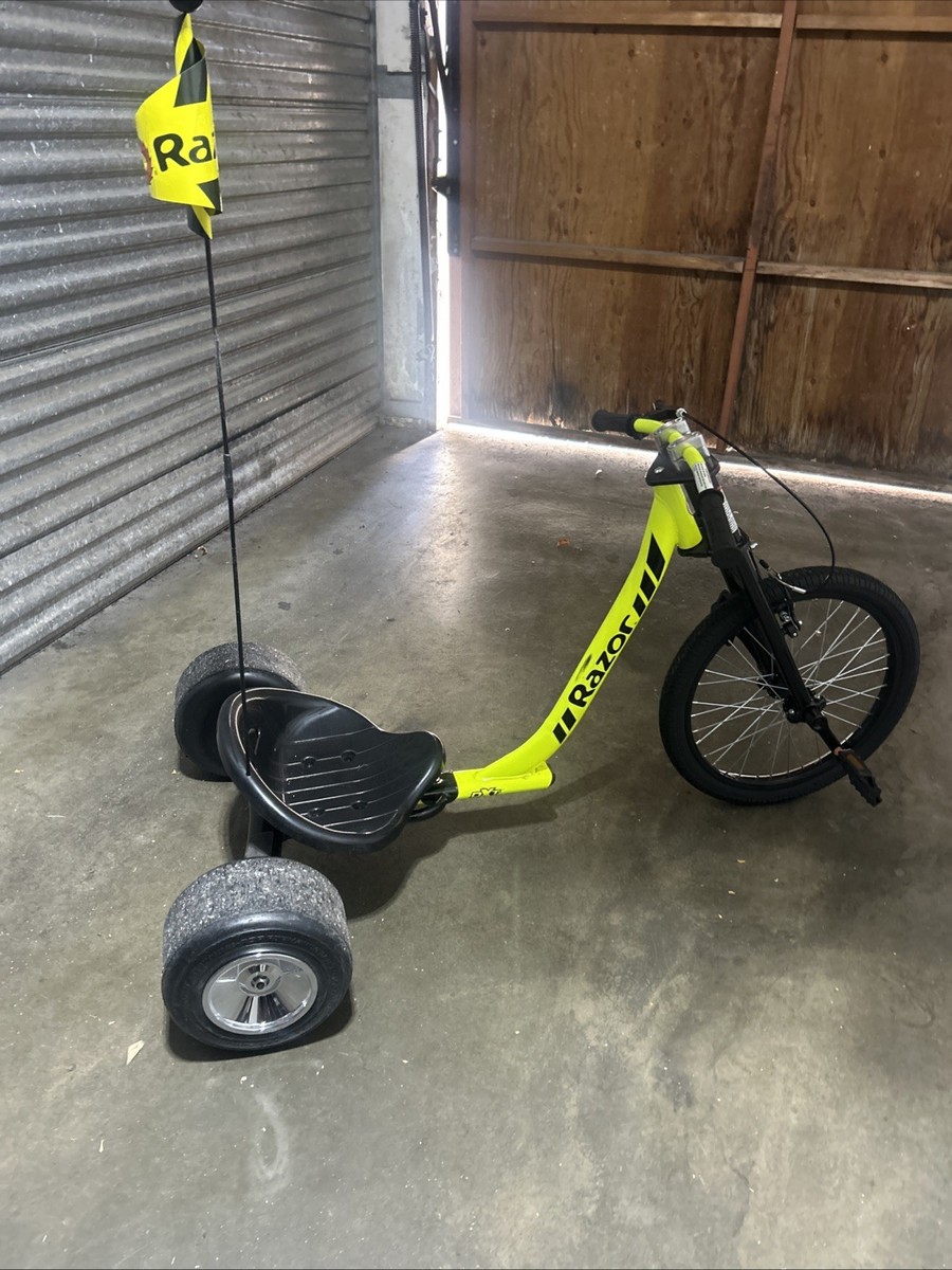 Razor DXT Drift Trike Yellow Go Kart with Rear Wheel & good brakes