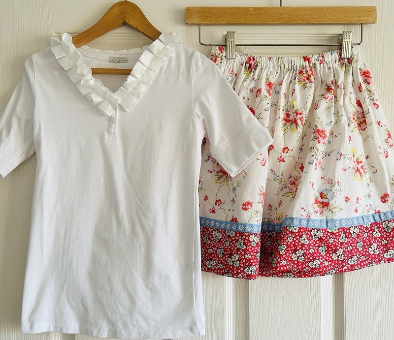 Cath Kidston Pish Posh Skirt Etsy Ruffle Tuxedo White Shirt 2 PC Lot Girls 8 $70