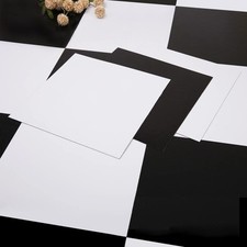 Peel and Stick Floor Tile,20Pcs Black and White Self -Adhsive Peel and Stick ...