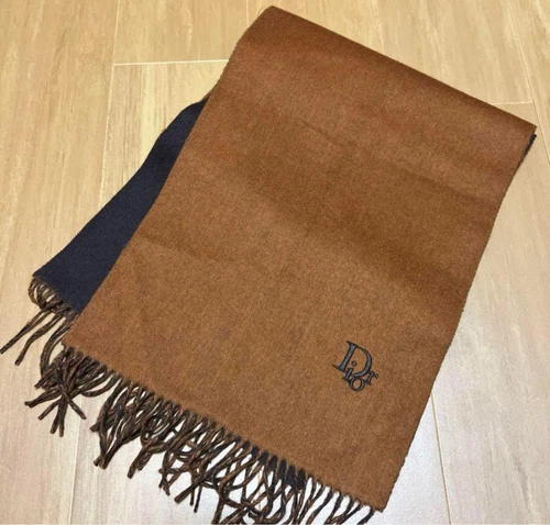 Authentique foulard Christian Dior Loggo broderie vintage 130 x 30 cm saison hiver