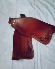 Hand-Tooled Western Horse Saddle Fender Pair Crafted in Leather for Durability.