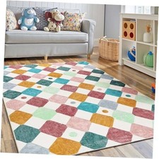Area Rug 4x6 Kids Washable Indoor Floor Cover Non-Slip Modern Soft Rug