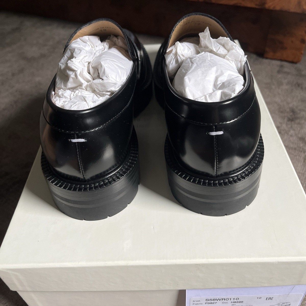 Maison Margiela Black Calf Leather Tabi Loafers Brand New Size 38