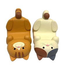 Cute Cat Phone Stand Set, 2-Pack Desktop Cell Phone Holders, Orange and White...