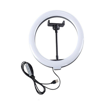 LED Ring Light 63in Tripod Stand Phone Holder Bluetooth Remote USB, Black/White