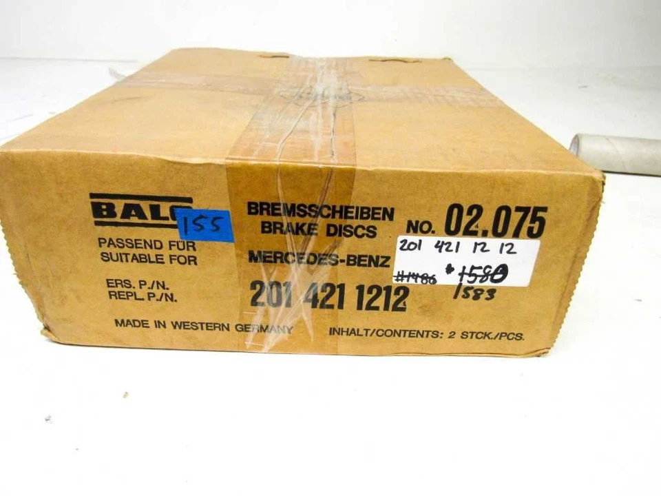 84-93 Juego de rotor de freno trasero Mercedes W124 300D 300E W201 190E 20142112 BALO NOS Foto 2 de 4