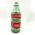Vintage 1970's Coca-Cola 2 Liter 67.6 Fl Oz Size Empty 13" Glass Bottle w/ Cap