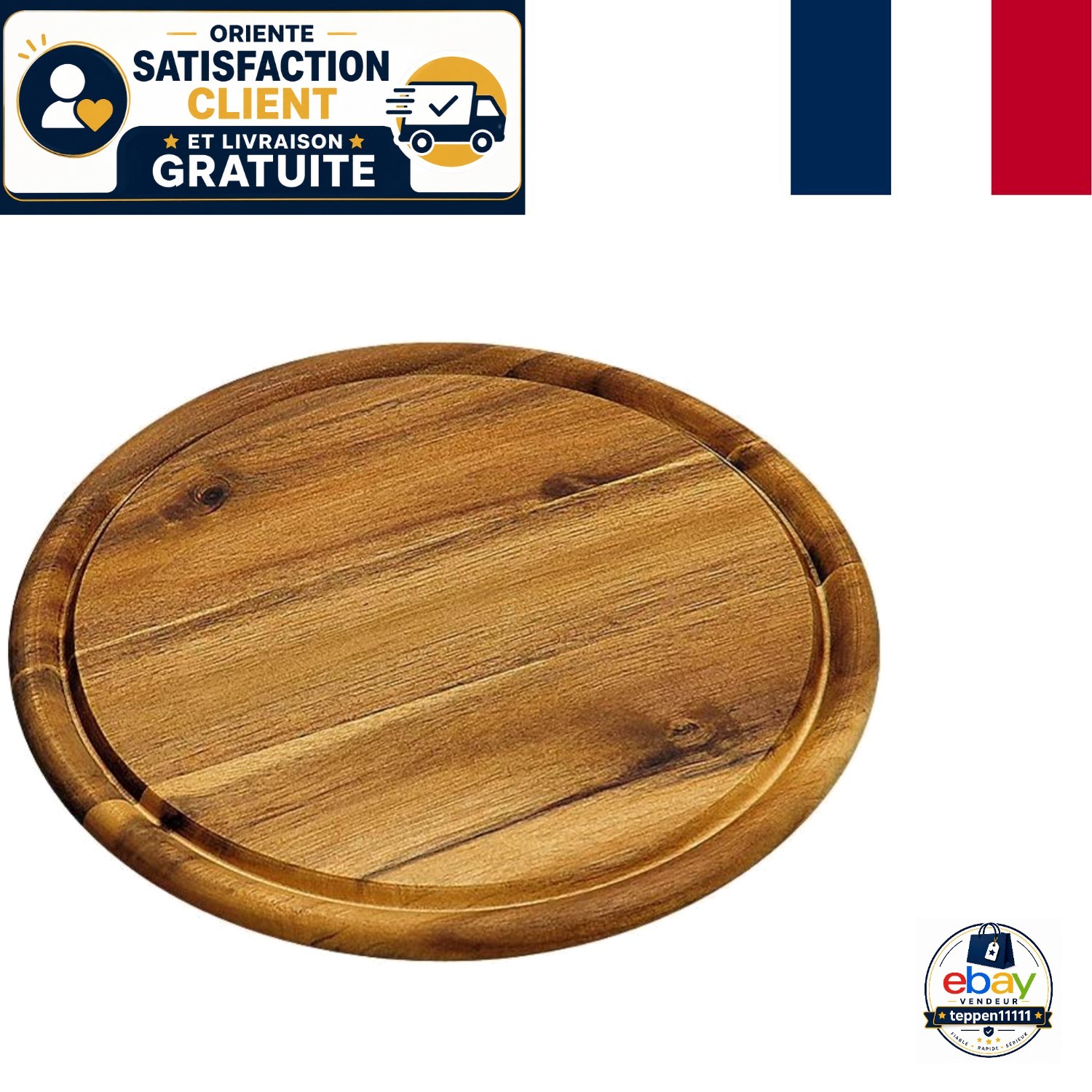 Planche à Viande en Acacia de 25 cm pour Vos Repas et Apéritifs
