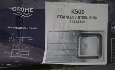 GROHE K500 Edelstahlspüle mit Abtropffläche), edelstahl, 31563SD1,Ecken Verbogen