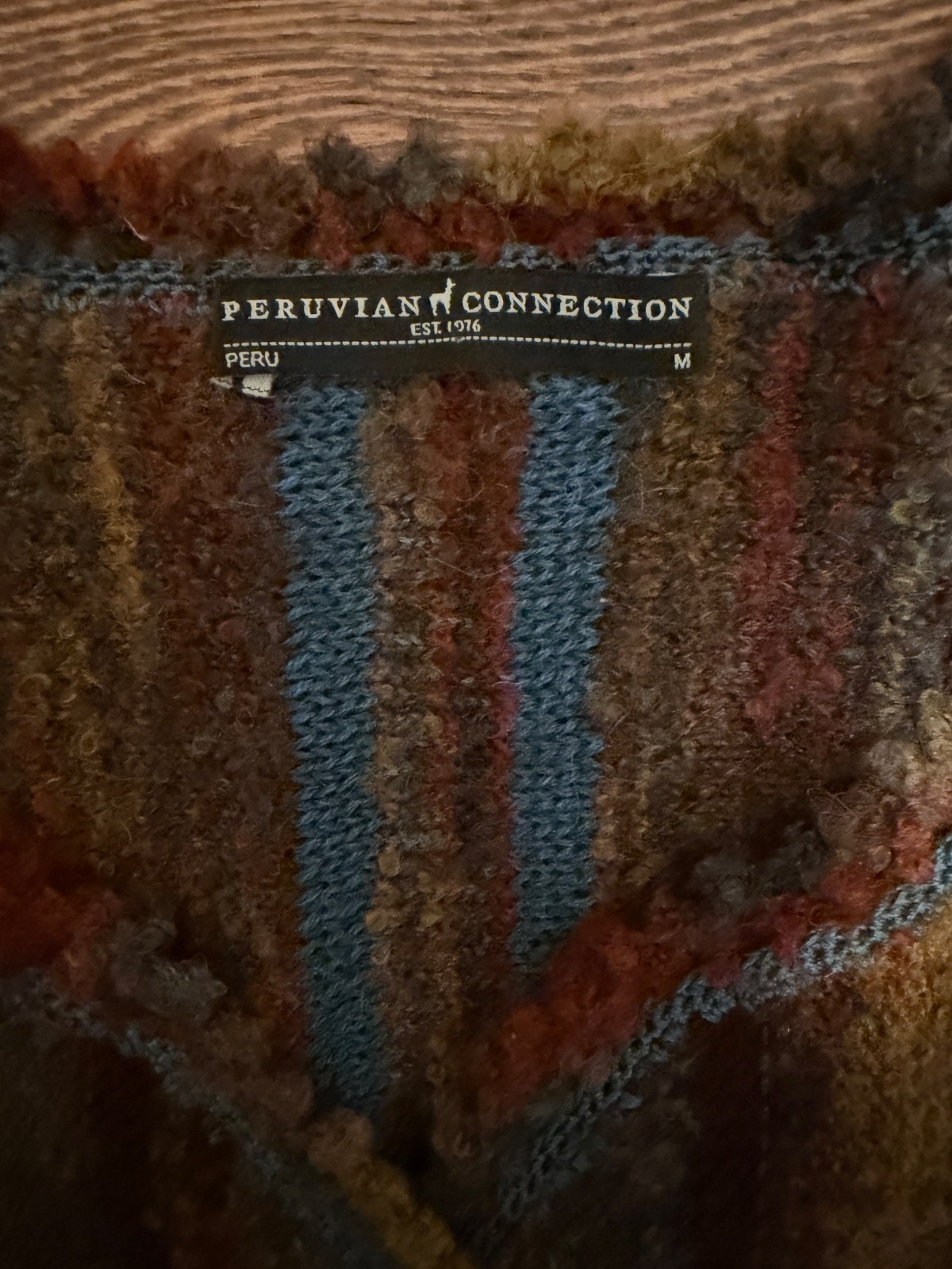 Peruvian Connection Stripe Button Long Crochet Sw… - image 10