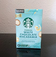 NEW Starbucks Keurig White Chocolate Macadamia Coffee 10 K-Cup Pods BB: 10/26