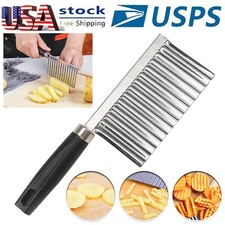 Crinkle Cutter Stainless Steel Wavy French Fry Slicer With Serrated For Kitchen