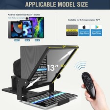 13-inch HD Wide-Angle teleprompter, manually Adjustable in Height and Compatible