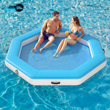 round Inflatable Floating Dock Sunchill Float Ring Water Hammock Tanning