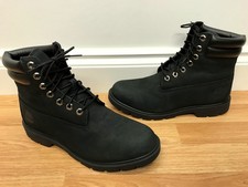 Timberland Premium 6 Inch Double Collar Black Leather Boots UK Size 8W