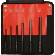 Mayhew 62250 Pilot Punch Kit, 6-Piece, Black Oxide Finish