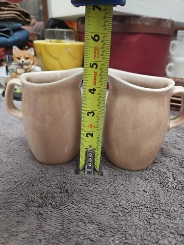 1960s HULL POTTERY USA OVEN PROOF CREAMER PITCHER, SET OF 2.