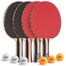 Performance 4 Player Ping Pong Paddle Set of 4   Table Tennis Rackets, 6   3 ...
