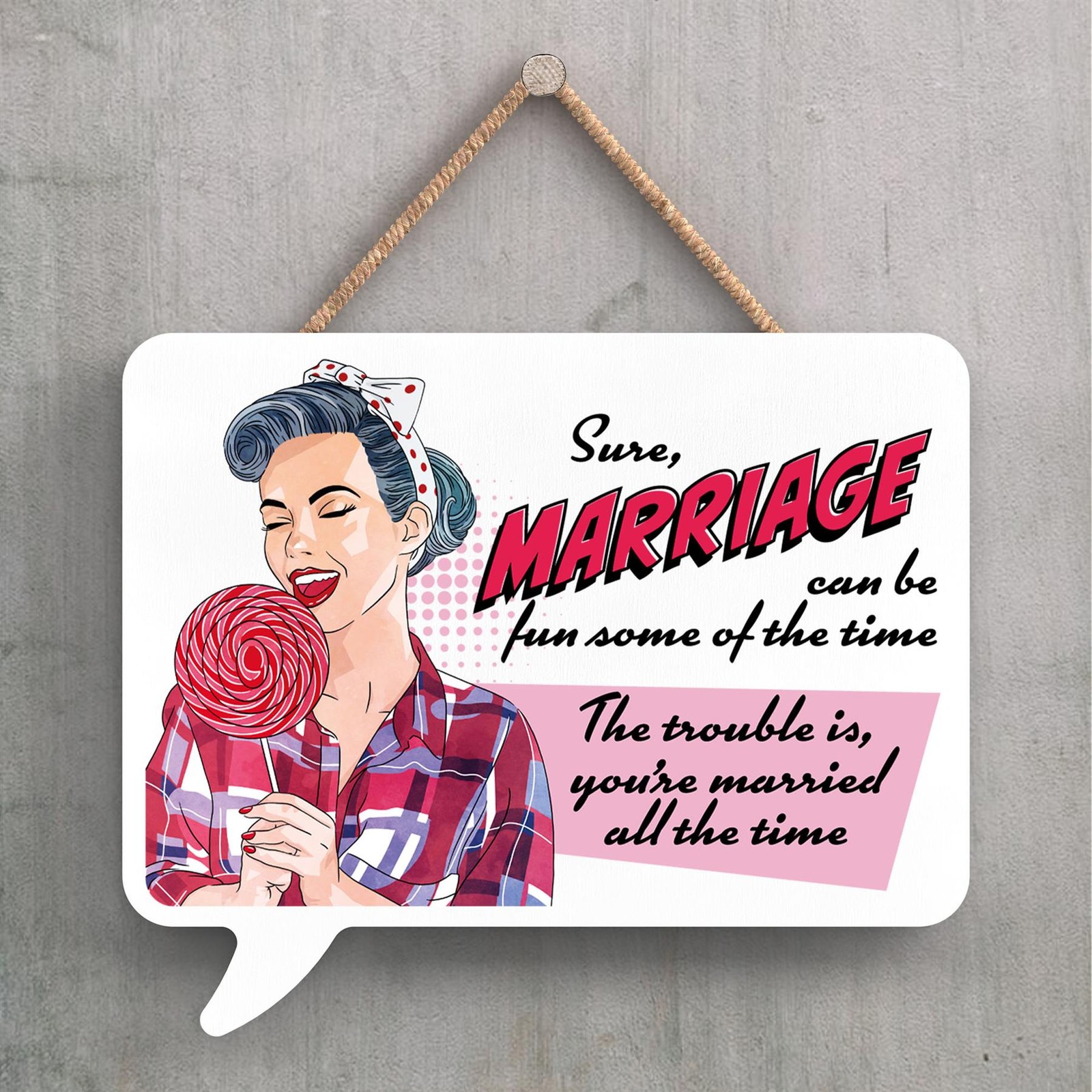 BETTY'S MARRIAGE SML SPEECH BUBBLE PLAQUE