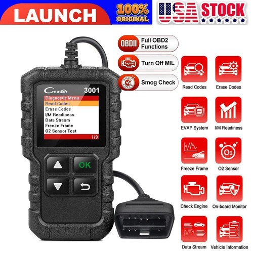 LAUNCH X431 CR3001 Car Full OBD2 Diagnostic Scan Tool Automotive Code ...