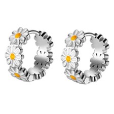 Cute Flower Hoops Earrings Huggie Earring for Sensitive Ears Women Girls Party