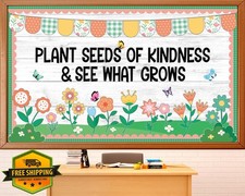 Spring Kindness Bulletin Board Set Flowers Butterflies Classroom Decor