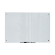 U Brands Glass Dry Erase Whiteboard, 24 x 36 , 35"W x 23"H, Frosted White