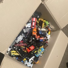 Box of Diecast Cars, Mostly Hotwheels, Some Matchbox, Other Brands.