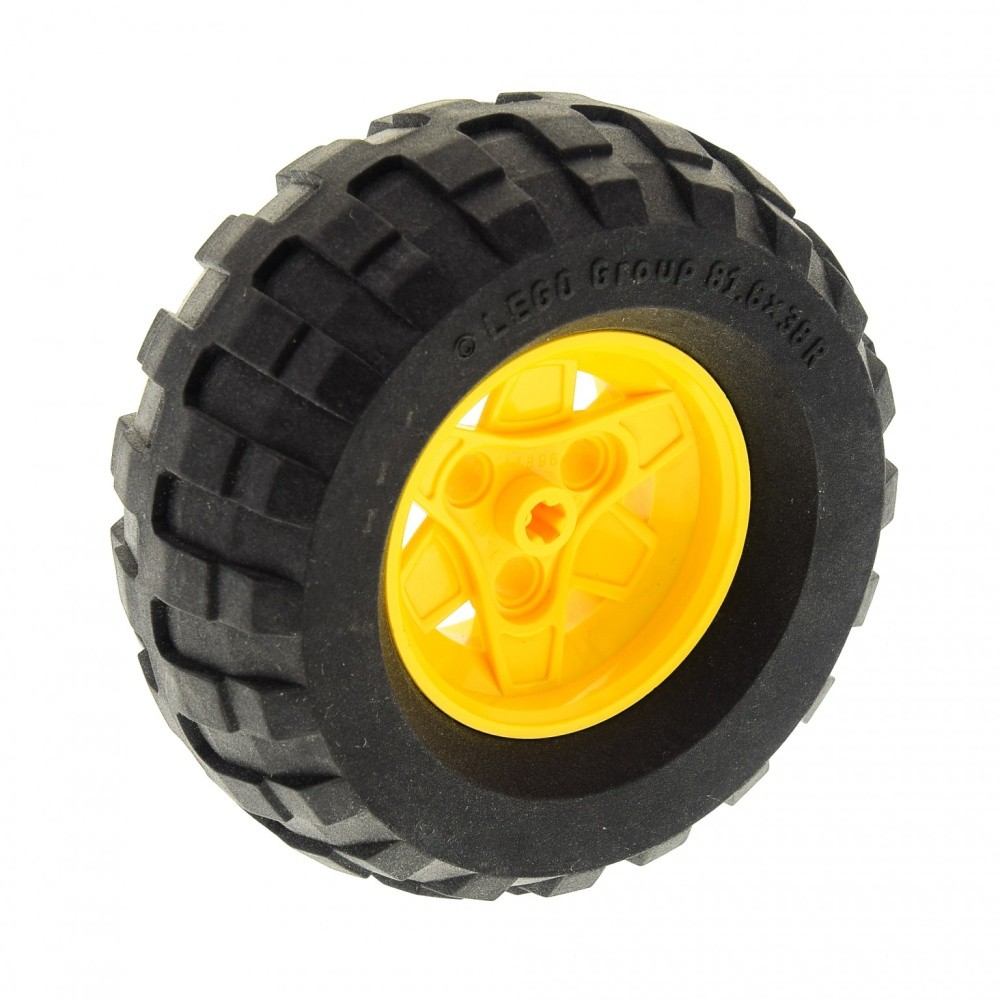 1x LEGO Technic Wheel Rim 43.2x26 Balloon Tire 45982 41896c01 Yellow Black