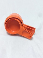 Vintage Retro Tupperware Orange Measuring Cups Set Of 4 INCOMPLETE