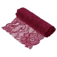 7.1 Inch Wide 3 Yard Lace Ribbon Floral Pattern Dark Red Lace Trim Ribbon