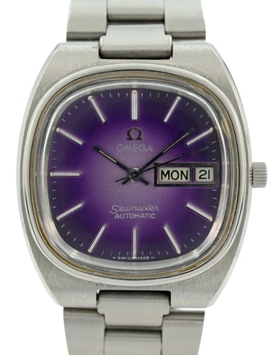 Omega 36mm Men's Vintage Seamaster TV Case Purple Dial 1020 Watch Ref: 166.0213!