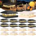 6/12/18Pcs Solar Post Cap Light For 4x4 Outdoor Waterproof LED Deck Fence Light