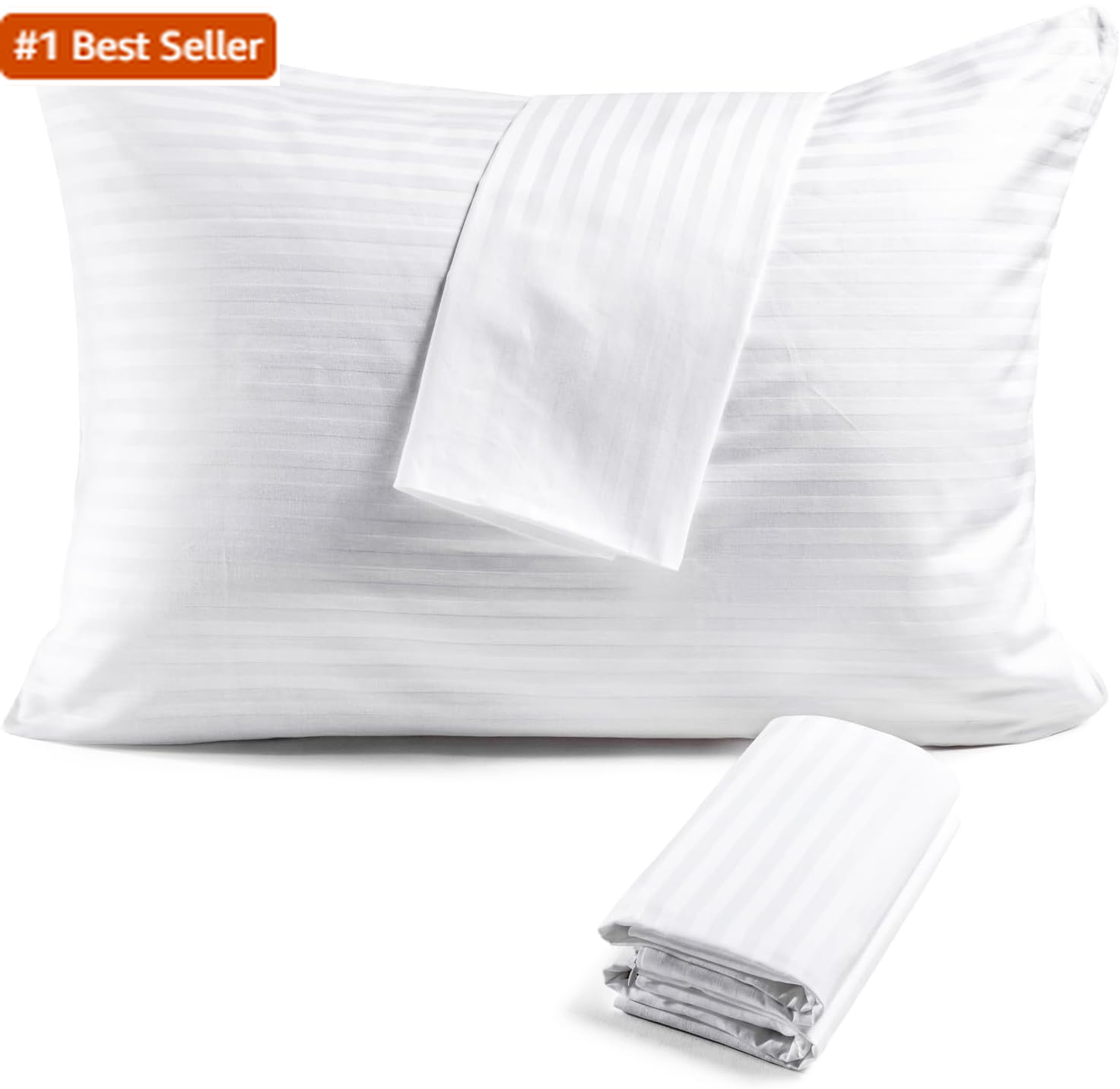 FAUNNA 600TC 100% Cotton Standard Pillow Protectors 4-Pack 20x26 Oeko-Tex Certified