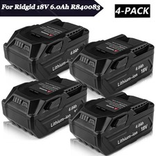 4-PACK For Ridgid 18V 6.0Ah Lithium-ion Battery Rigid 18Volt R840083 R840087 New