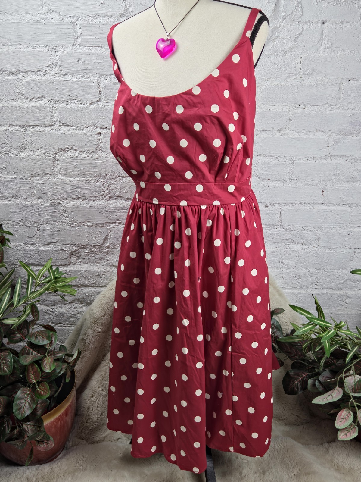 Torrid Retro Chic Red Polka Dot Fit Flare Pin Up Dress Size 4X Vintage NWT